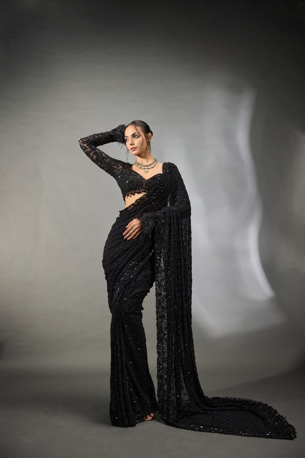 Bollywood Blockbuster Heavy Sequins Embroidery Saree 